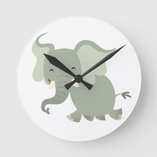 Cute Merry Personalizado Elephant reloj de pared