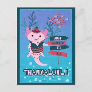 Cute Mexicano Axolotl Tarjeta de agradecimiento