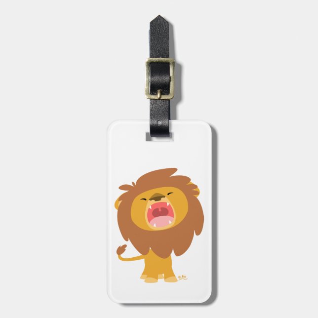 Cute Mighty Roaring Personalizado de león etiqueta (Frente Vertical)