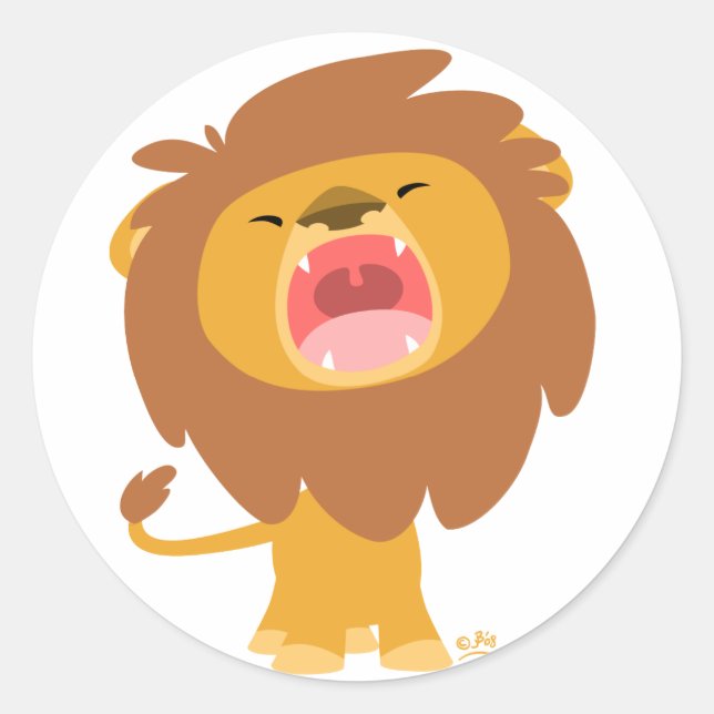Cute Mighty Roaring Personalizado león pegatina re (Anverso)
