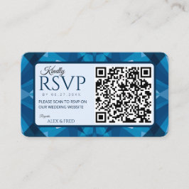 Cute moderna Boda Azul Tarjeta de Gabinete RSVP