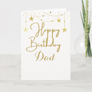 Cute moderna tarjeta de cumpleaños feliz de oro y 