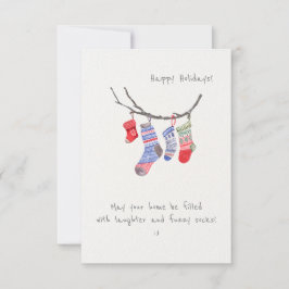 Cute moderno Navidades Minimalistas Socks Tarjeta