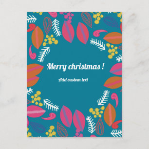 Cute moderno verde floral navidad nota personaliza