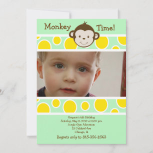 CUTE MONKEY *FOTO* Invitación de cumpleaños