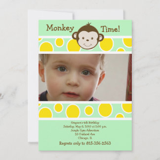 CUTE MONKEY *FOTO* Invitación de cumpleaños