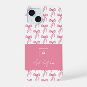 Cute Monogram Lazo Rosa Coquette