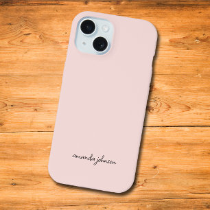 Cute Monograma Rosa Claro Minimalista Femenina