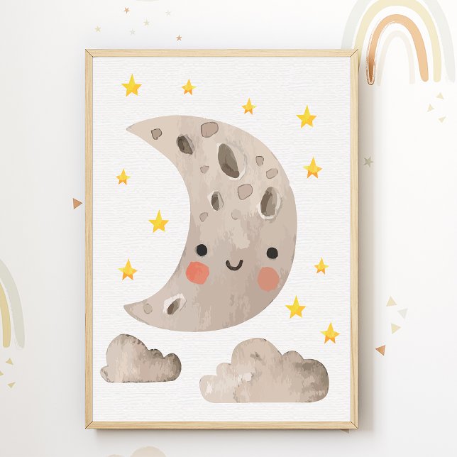 Cute Moon Stars Niños Habitación Decoración Poster (Subido por el creador)