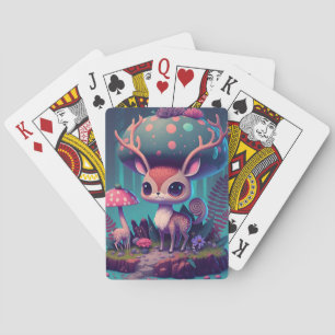 Cute Mushroom Deer Fantasy Cartas de arte