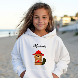 Cute Muskoka Canada Beaver con Gorra rojo