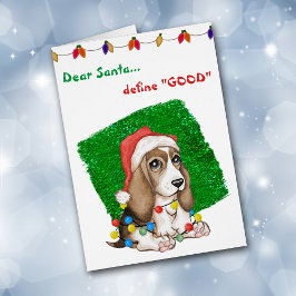 Cute Naughty Beagle Navidades Card