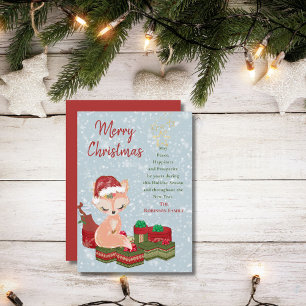 Cute Navidad Animal Bebé Zorro & Sombrero Rojo de