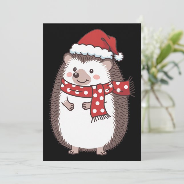 Cute Navidad Erizo Festejo (Anverso de pie)