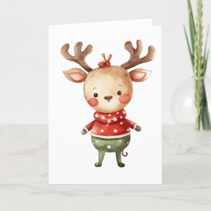 Cute Navidad Feriado Reno Envuelto 2 EN BLANCO