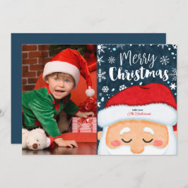 Cute Navidades de Santa Claus Foto Tarjeta de Salu