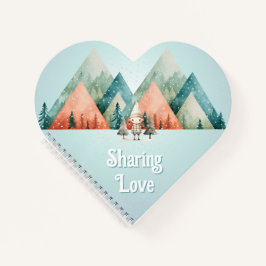 Cute navidades elf cuaderno en forma de corazón