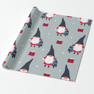 Cute Navidades Gnome Papel De Envoltura