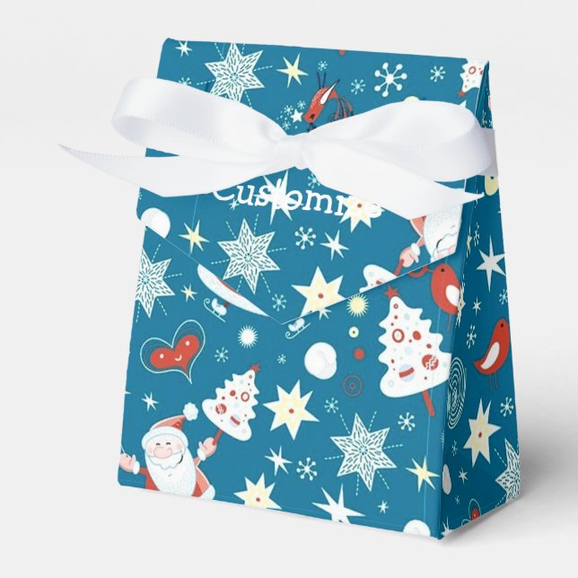 Cute Navidades Santa Patrón Caja de Favor de Tiend (Front Side)