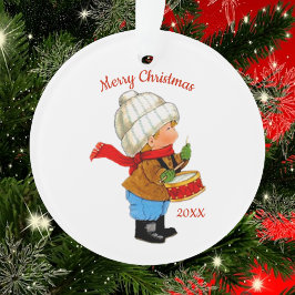Cute Navidades Tot Drummer Boy Ornamento Acrílico
