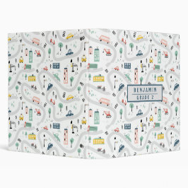 Cute niños Personalizados Carreteras Patrón de ciu