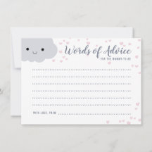 Cute nubes Familia Parejas Tarjeta de Consejos Bab