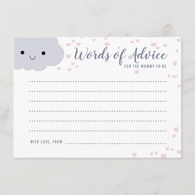 Cute nubes Familia Parejas Tarjeta de Consejos Bab (Anverso)