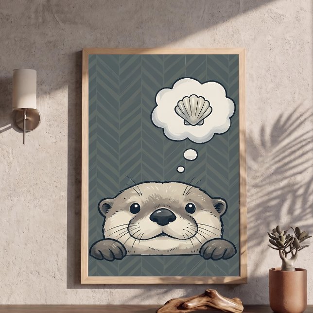 Cute nutria soñando con cartel de arte de vivero d (Subido por el creador)