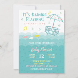 Cute Ocean Hearts Whimsical Invitación Baby Shower