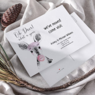 Cute Oh ciervo qué Invitación móvil de un año