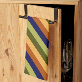 Cute Olive Sage Navy Stripes Kitchen Toalla