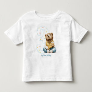 Cute Oso Mi Camiseta De Tercer Cumpleaños