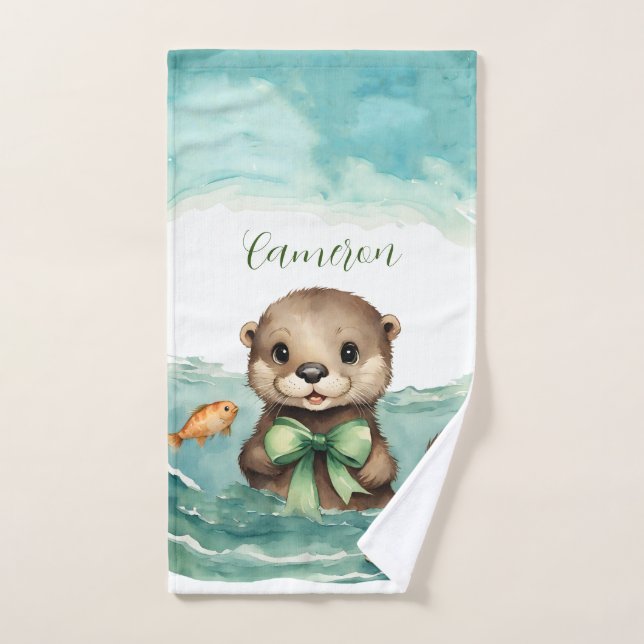 Cute Otter personalizado (Toalla de mano)