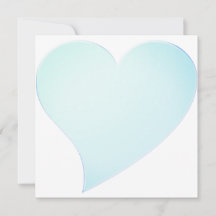 Cute pálido aqua azul gran corazón tarjeta El día