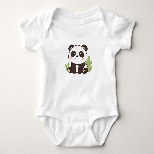Cute Panda Baby Jersey Bodysuit (Anverso)