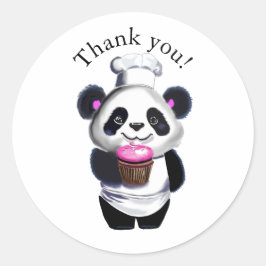 Cute Panda Bear Gracias Pegatina