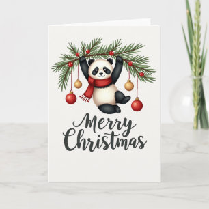 Cute Panda colgando de la tarjeta de sucursal del 
