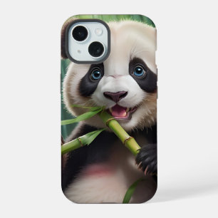 Cute Panda Comiendo Bambú