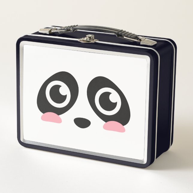 Cute Panda Face con Big Eyes Lunch Box (Anverso)