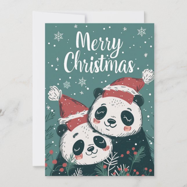 Cute Panda Feliz Navidad (Anverso)