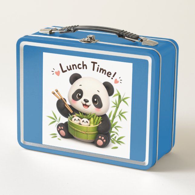 Cute Panda "Hora de comer" Pinzas de Bambú Kawaii  (Anverso)