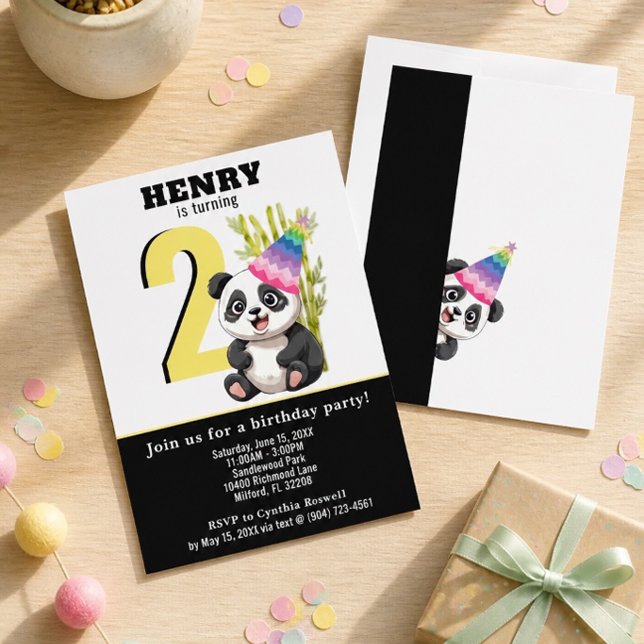 Cute Panda - Invitación de cumpleaños personalizad (Subido por el creador)