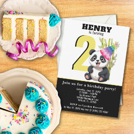 Cute Panda - Invitación personalizada de cumpleaño