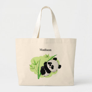 Cute Panda nombre personalizado de las bolsas