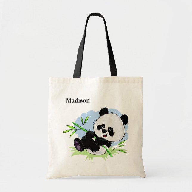 Cute Panda nombre personalizado de los bolsos (Frente)