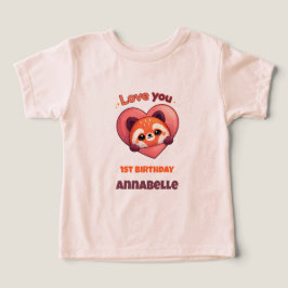 Cute Panda Rojo - Cumpleaños 1 de la niña