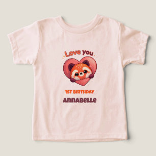 Cute Panda Rojo - Cumpleaños 1 de la niña
