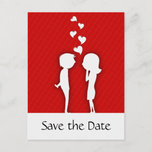 Cute Pareja Guardar la Invitación Boda de fecha
