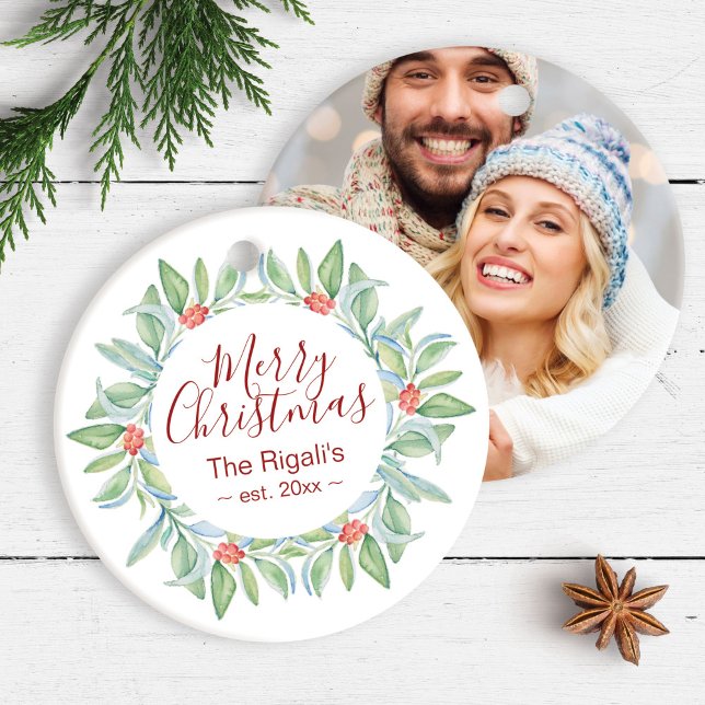 Cute Parejas Primero Ornamentos de Fotografía de N (Cute Couples First Christmas Photo Ornaments)