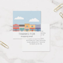 Cute Pastel Buildings Modern Order Insert Card